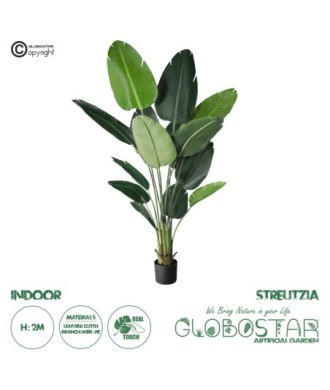 GloboStar® Artificial Garden STRELITZIA 20027 Τεχνητό Διακοσμητικό Φυτό  Στρελίτσια - Πουλί του Παραδείσου Υ200cm